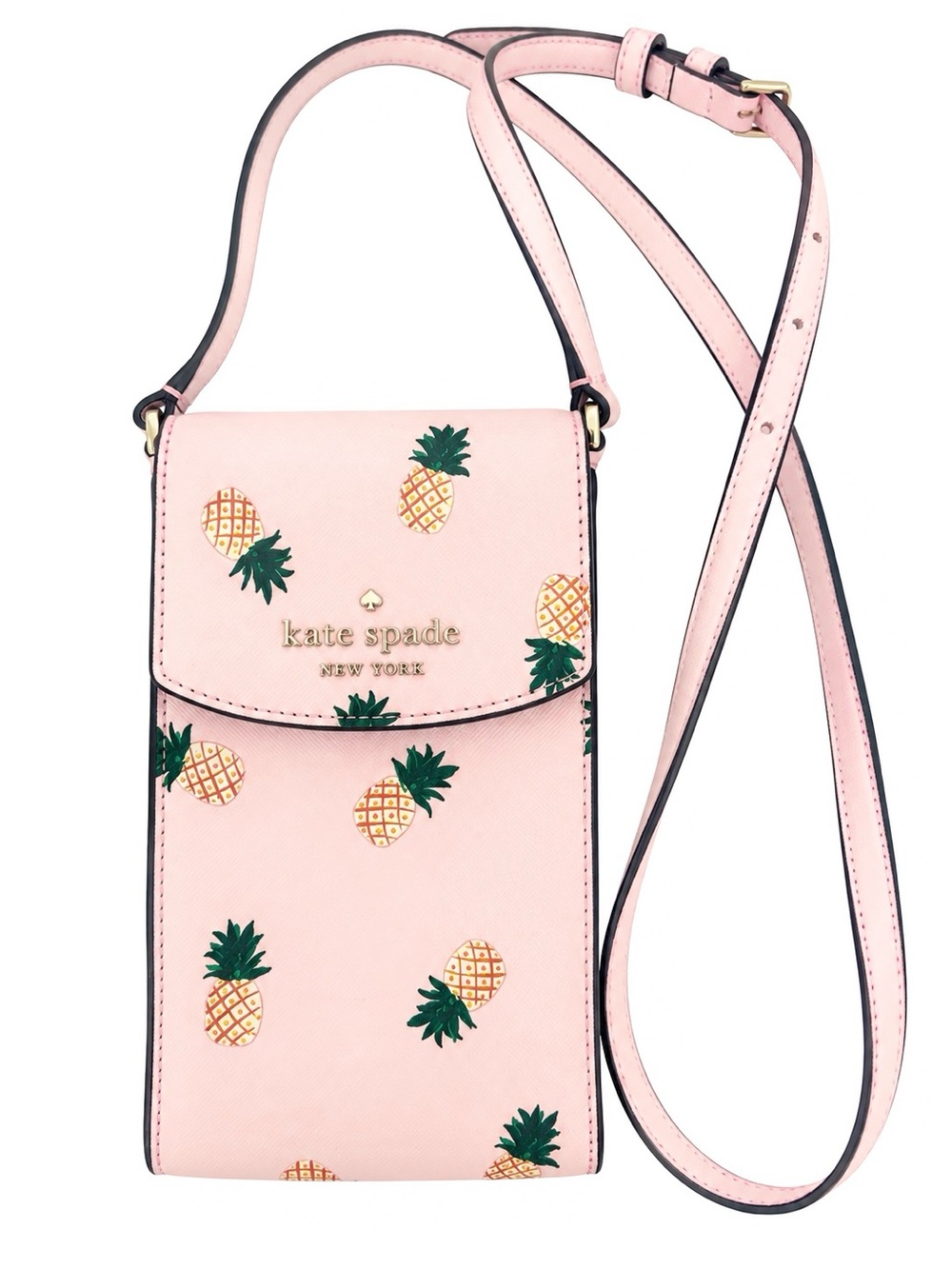 kate spade pink crossbody with pineapple print